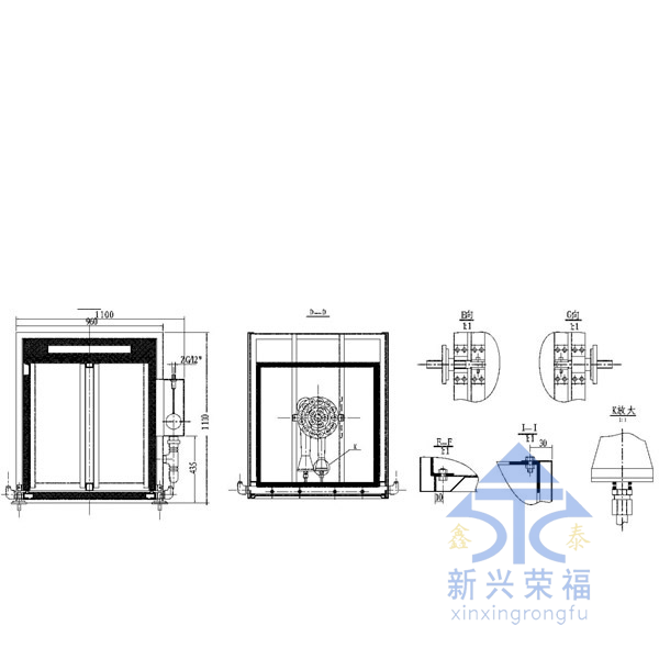 燃氣單門蒸箱尺寸圖二